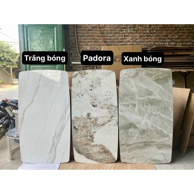 Bộ bàn ăn mặt đá Ceramic bóng ghế Spot