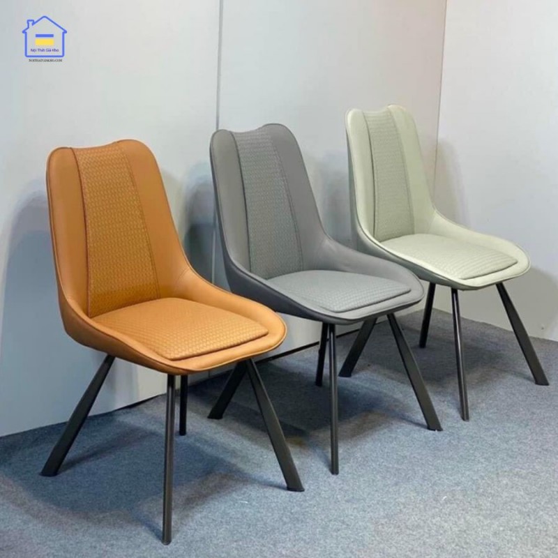 Bộ bàn ăn mặt đá phiến chân Double Q ghế Vila