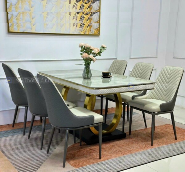 Bộ bàn ăn nhập khẩu ghế Spine