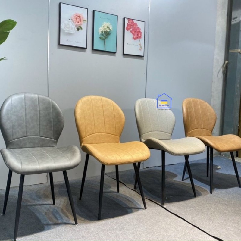 Bộ bàn ghế ăn đá Ceramic ghế Nordic sọc