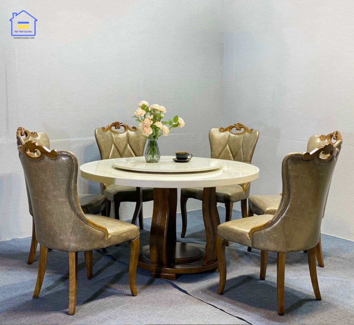 Bộ bàn ghế cổ điển mặt đá cẩm thạch