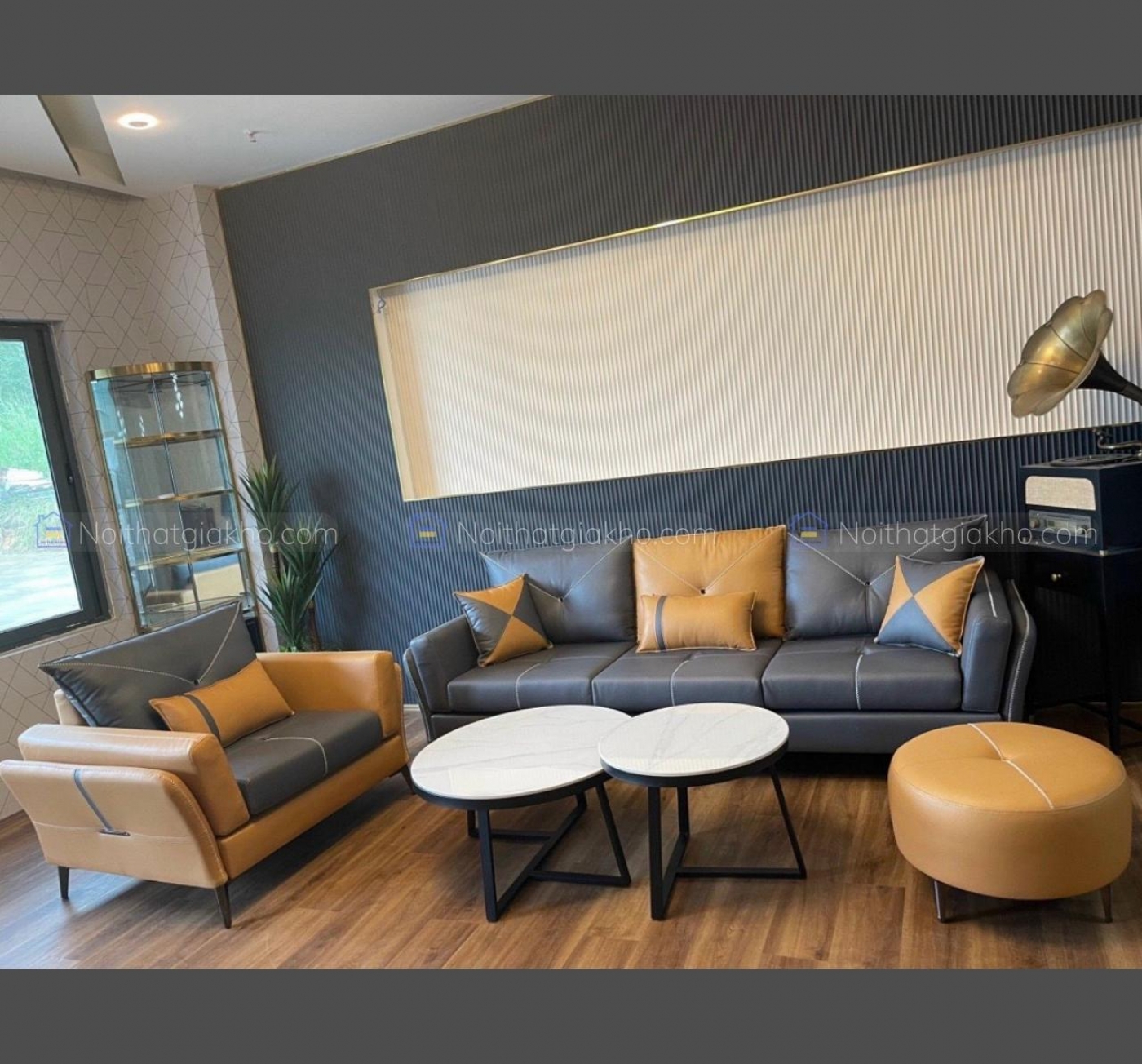 Bộ sofa băng da công nghệ NTVT008