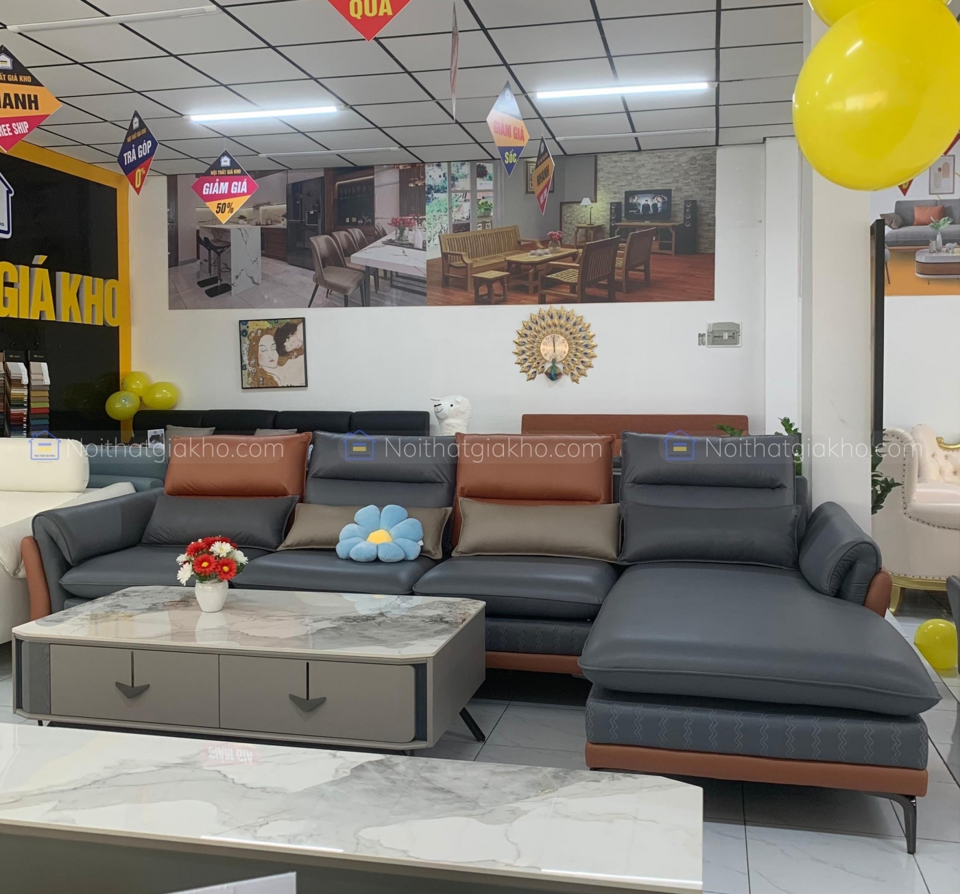 Bộ sofa góc L Adora cao cấp NTVT006
