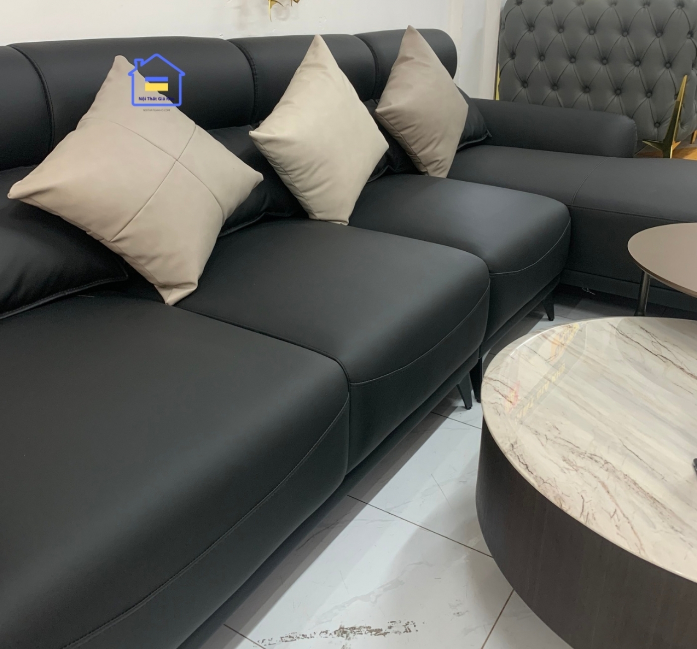 Bộ sofa góc L cao cấp 3mx1m8 tặng bàn trà