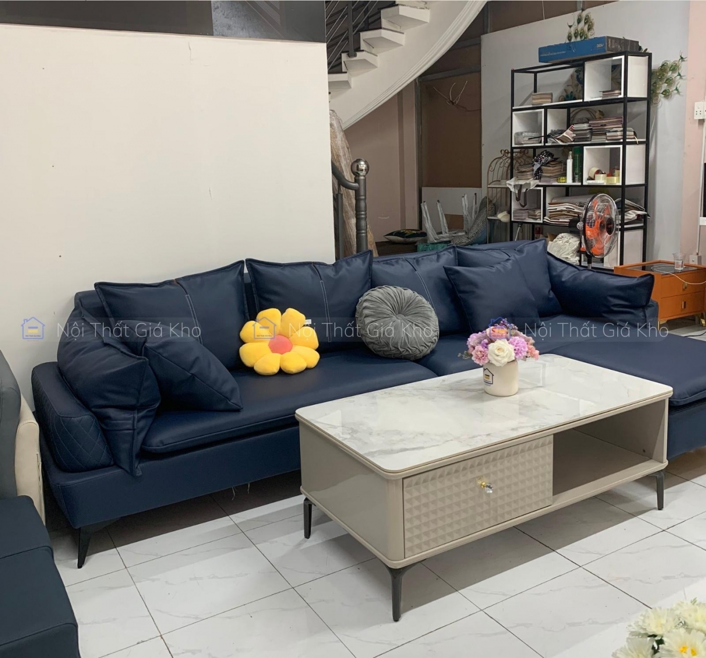 Bộ sofa phòng khách vải công nghệ