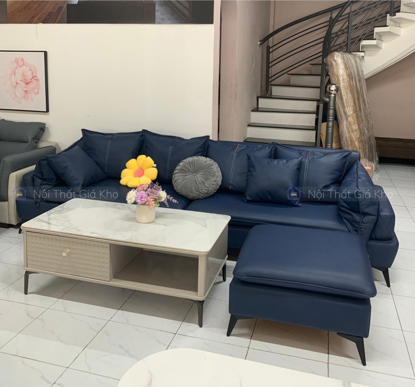 Bộ sofa phòng khách vải công nghệ
