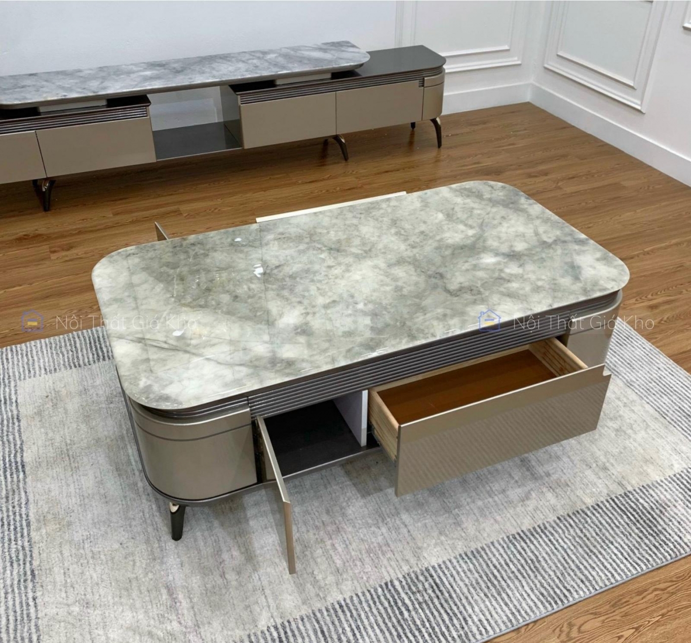 Combo bàn trà sofa kệ tivi đồng bộ