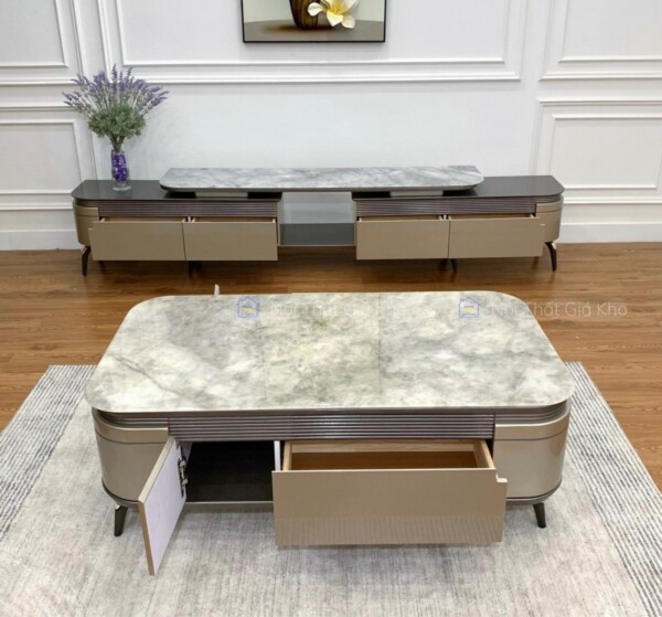 Combo bàn trà sofa kệ tivi đồng bộ