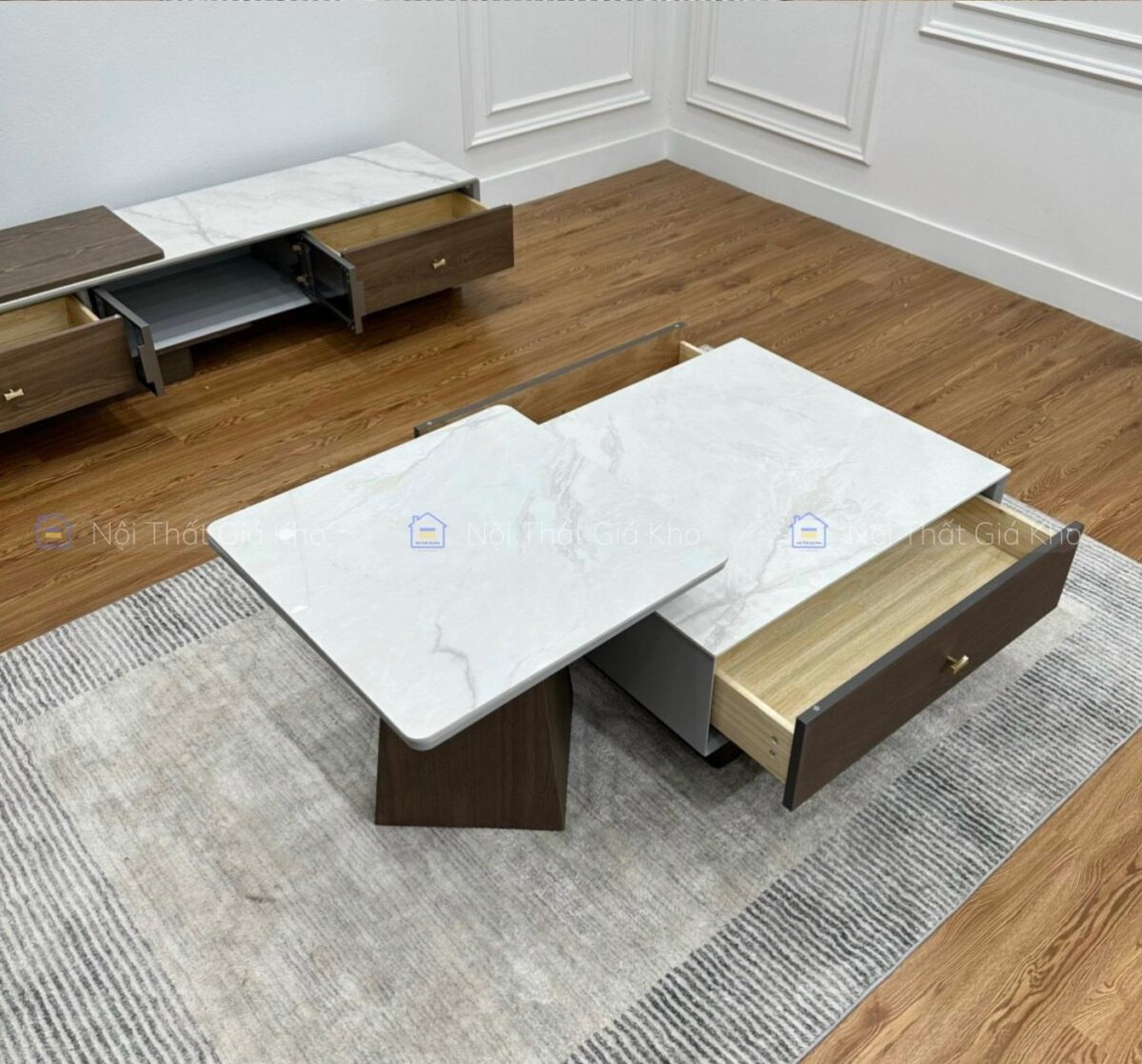 Combo bàn trà và kệ tivi