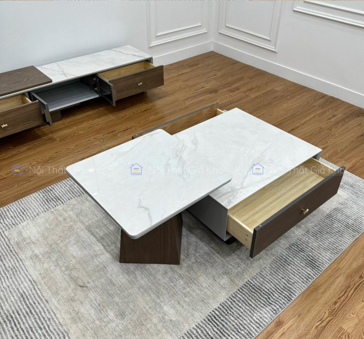 Combo bàn trà và kệ tivi