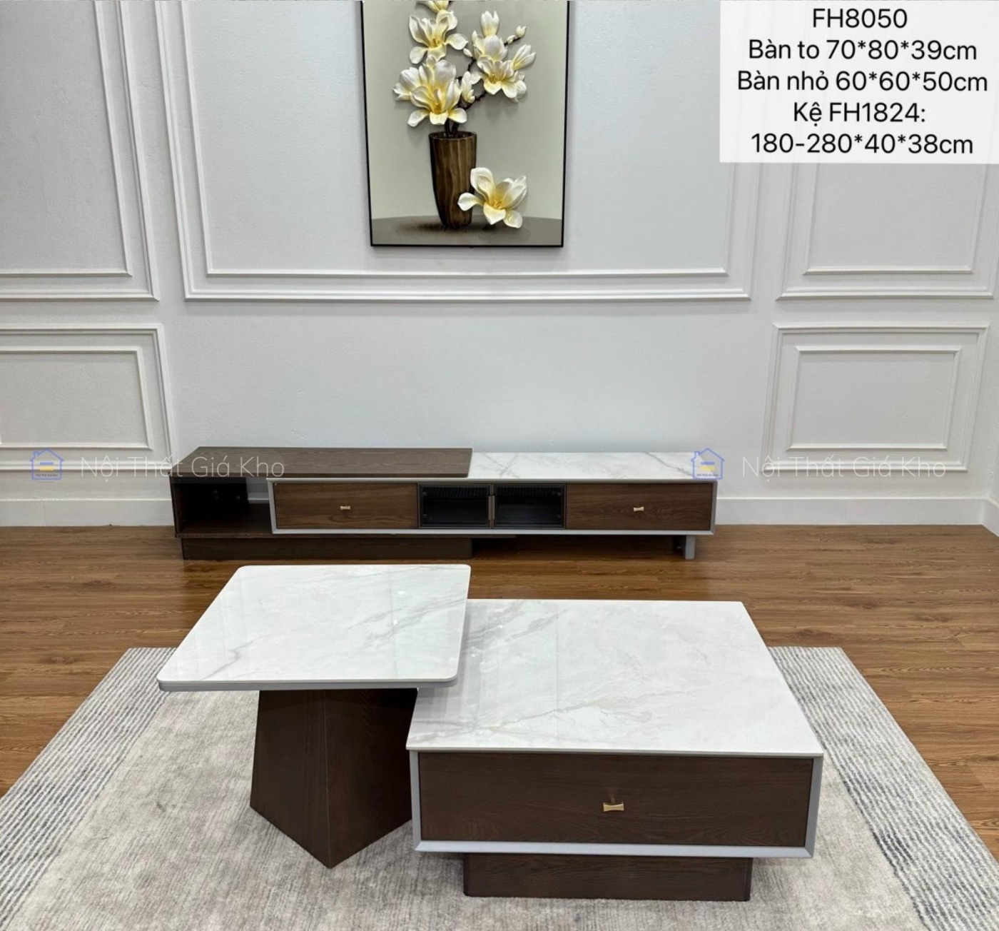 Combo bàn trà và kệ tivi