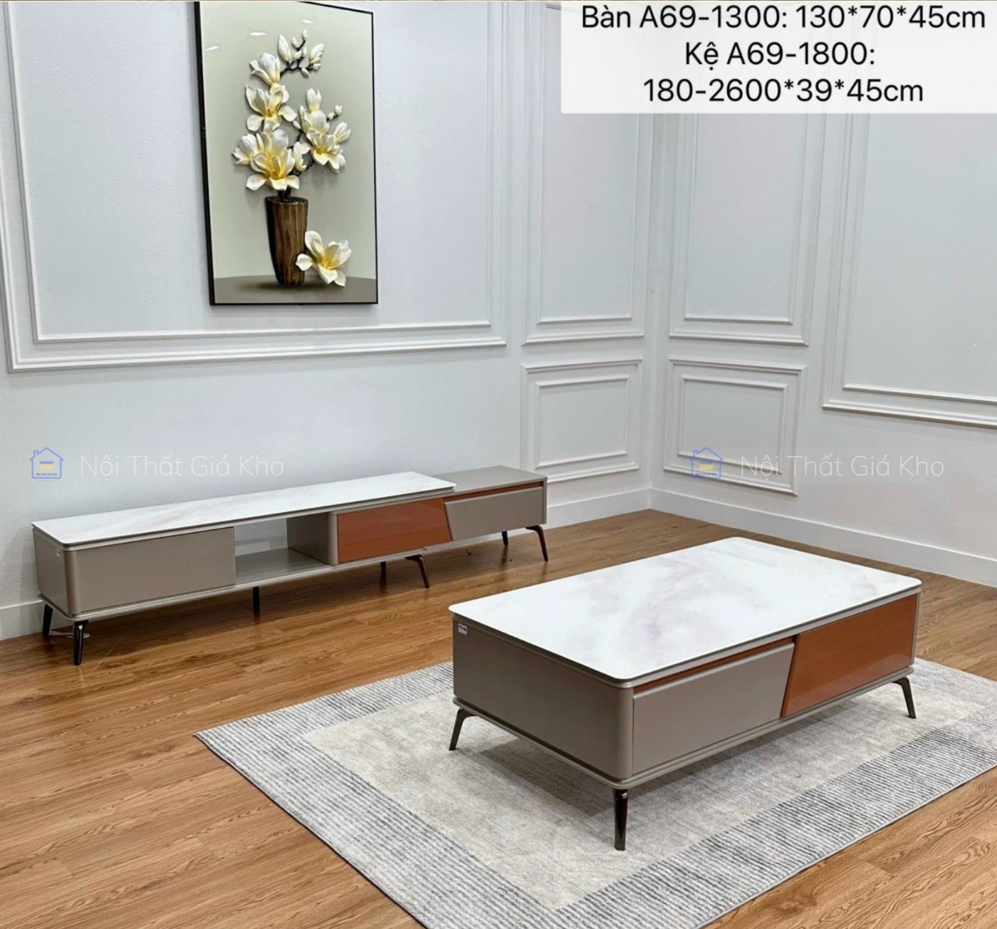 Combo bàn trà và kệ tivi đẹp