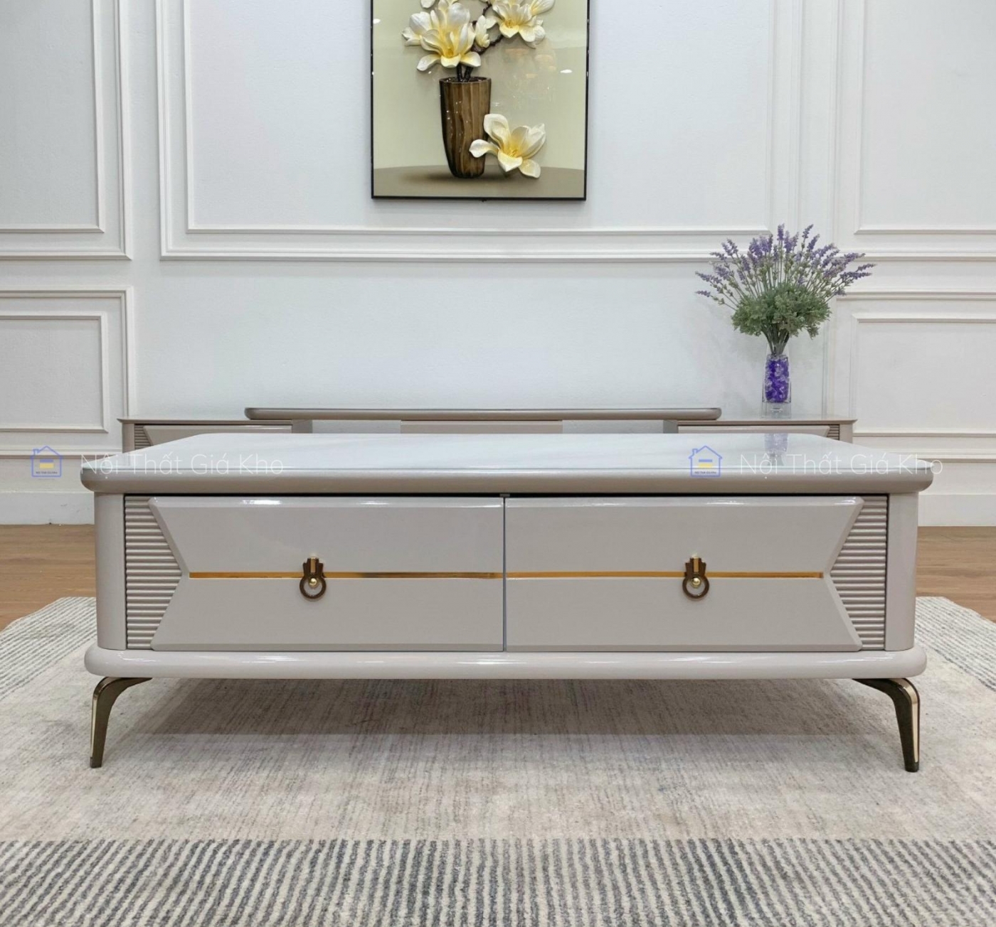 Combo bàn trà và kệ tivi đồng bộ