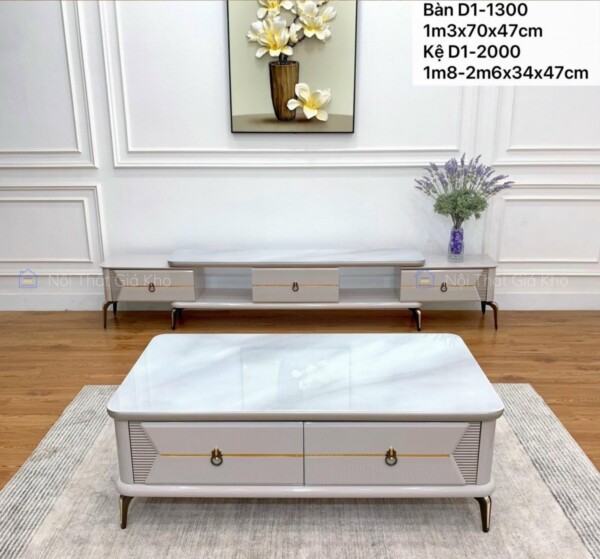 Combo bàn trà và kệ tivi đồng bộ