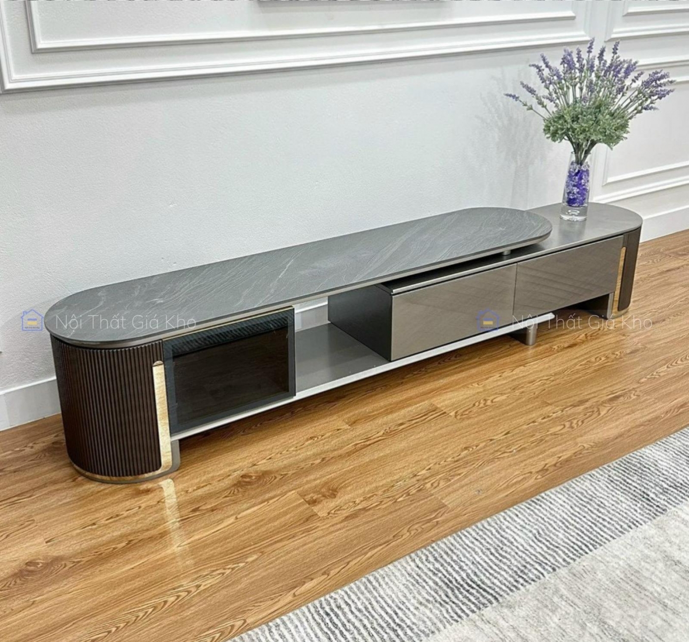 Combo bàn trà và kệ tivi hiện đại