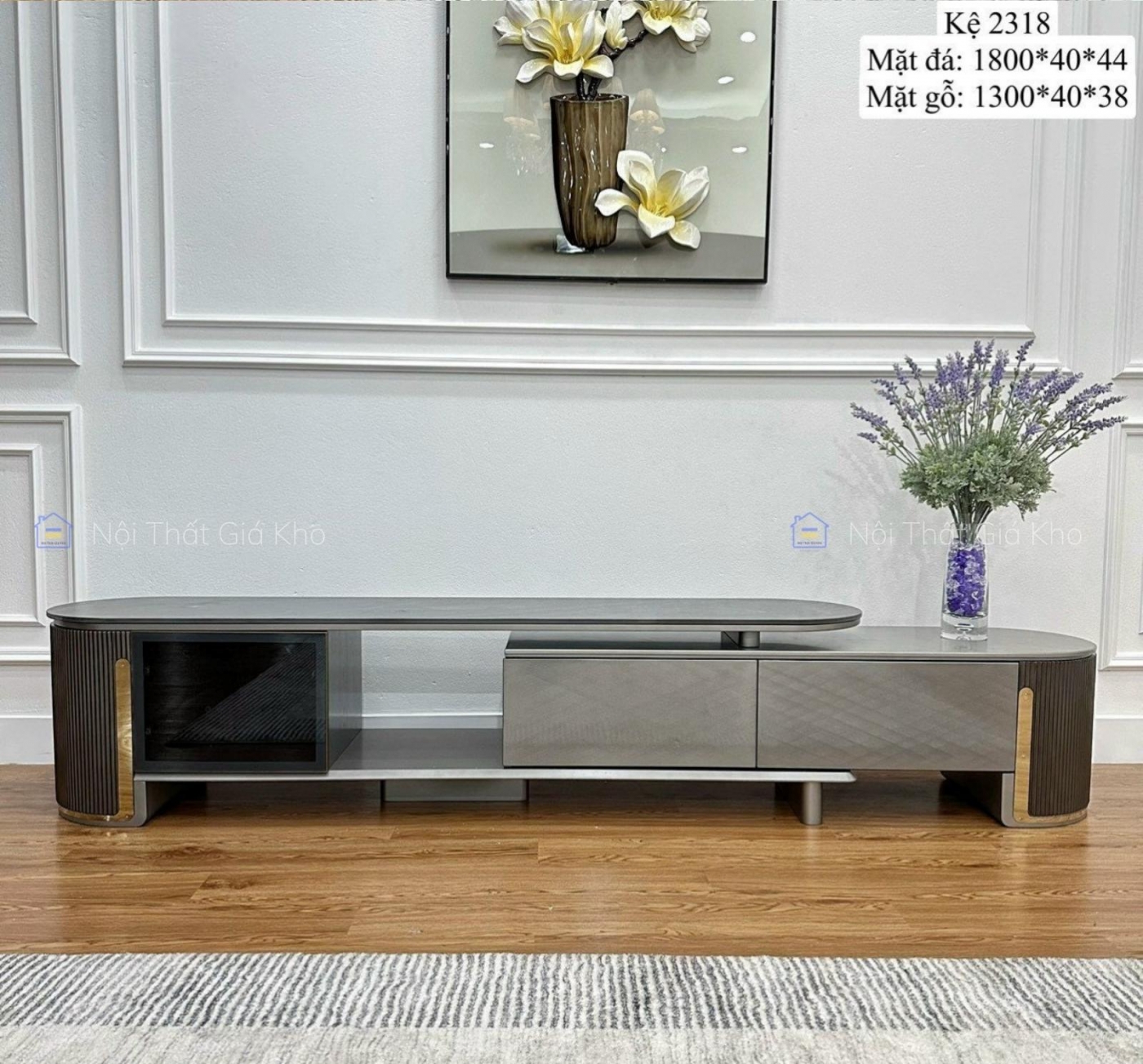 Combo bàn trà và kệ tivi hiện đại