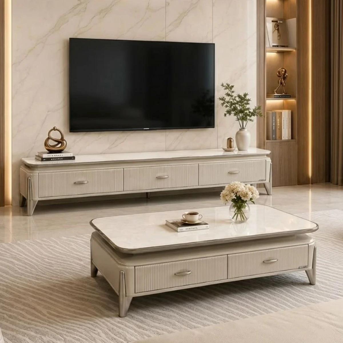 Combo bàn trà và kệ tivi nhập khẩu BT22