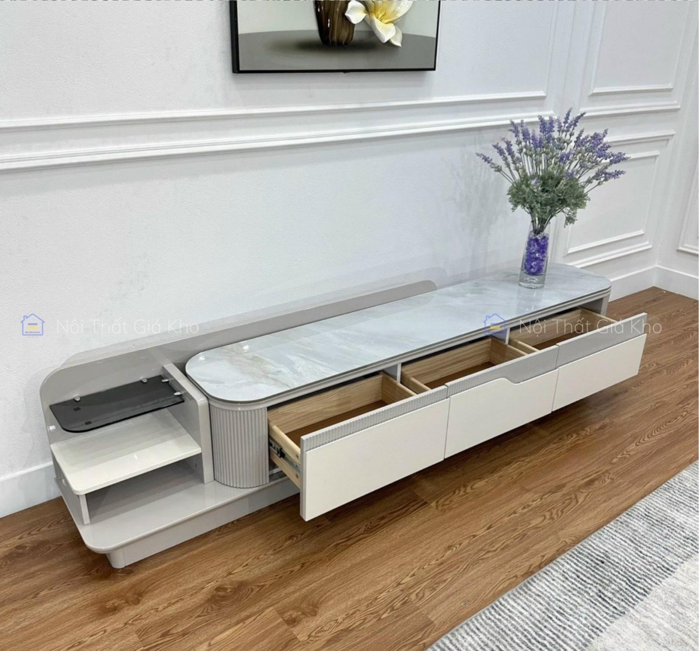 Combo bàn trà và kệ tivi nhập khẩu đẹp