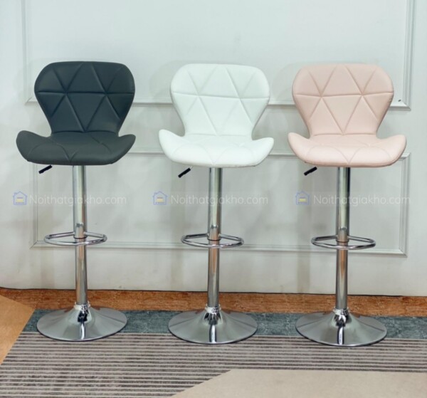 Ghế quầy bar bọc da chân trụ GB06