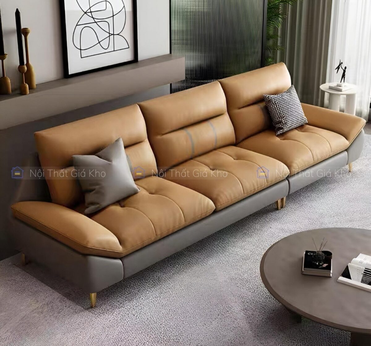 Ghế sofa băng 3 chỗ bọc da cao cấp