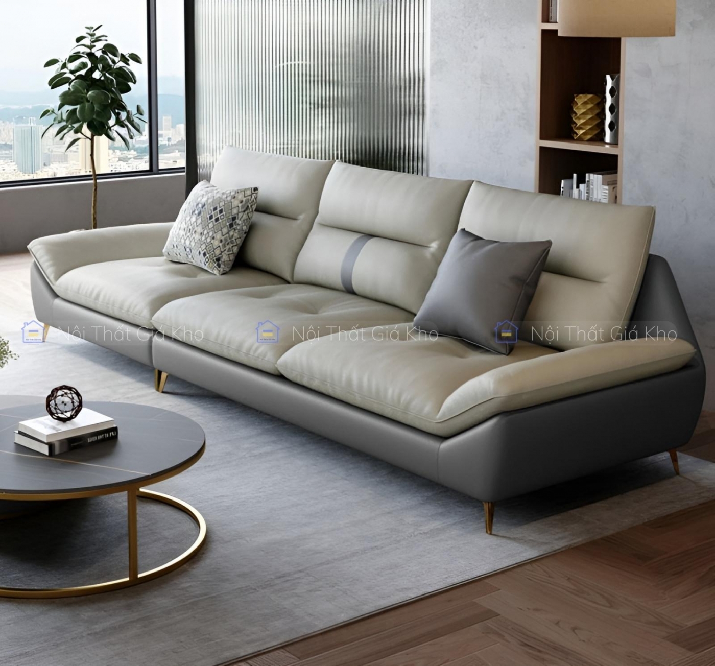 Ghế sofa băng 3 chỗ bọc da cao cấp