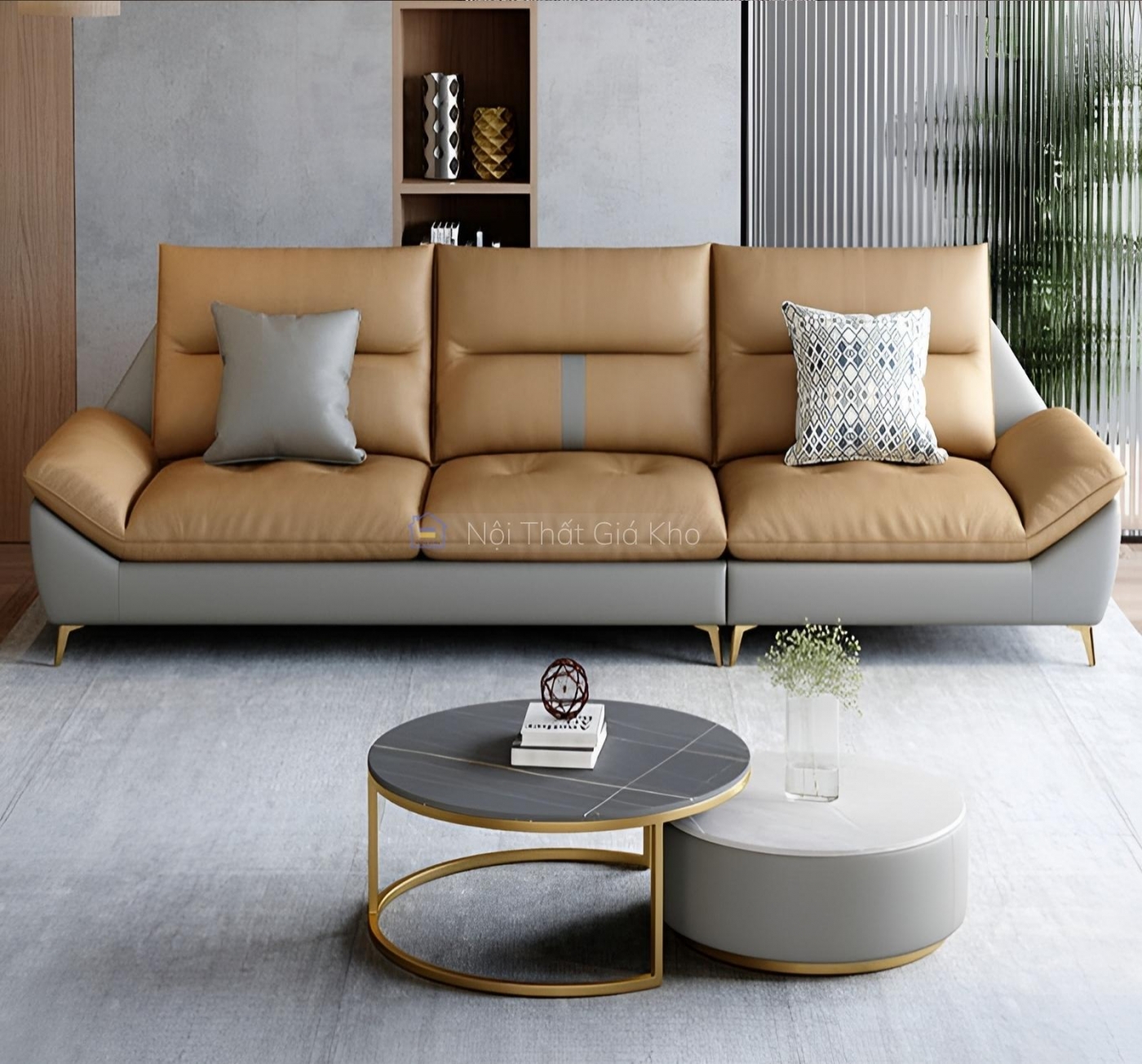 Ghế sofa băng 3 chỗ bọc da cao cấp