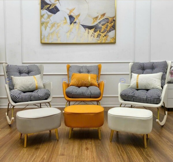 Ghế sofa thư giãn nhập khẩu kèm đôn