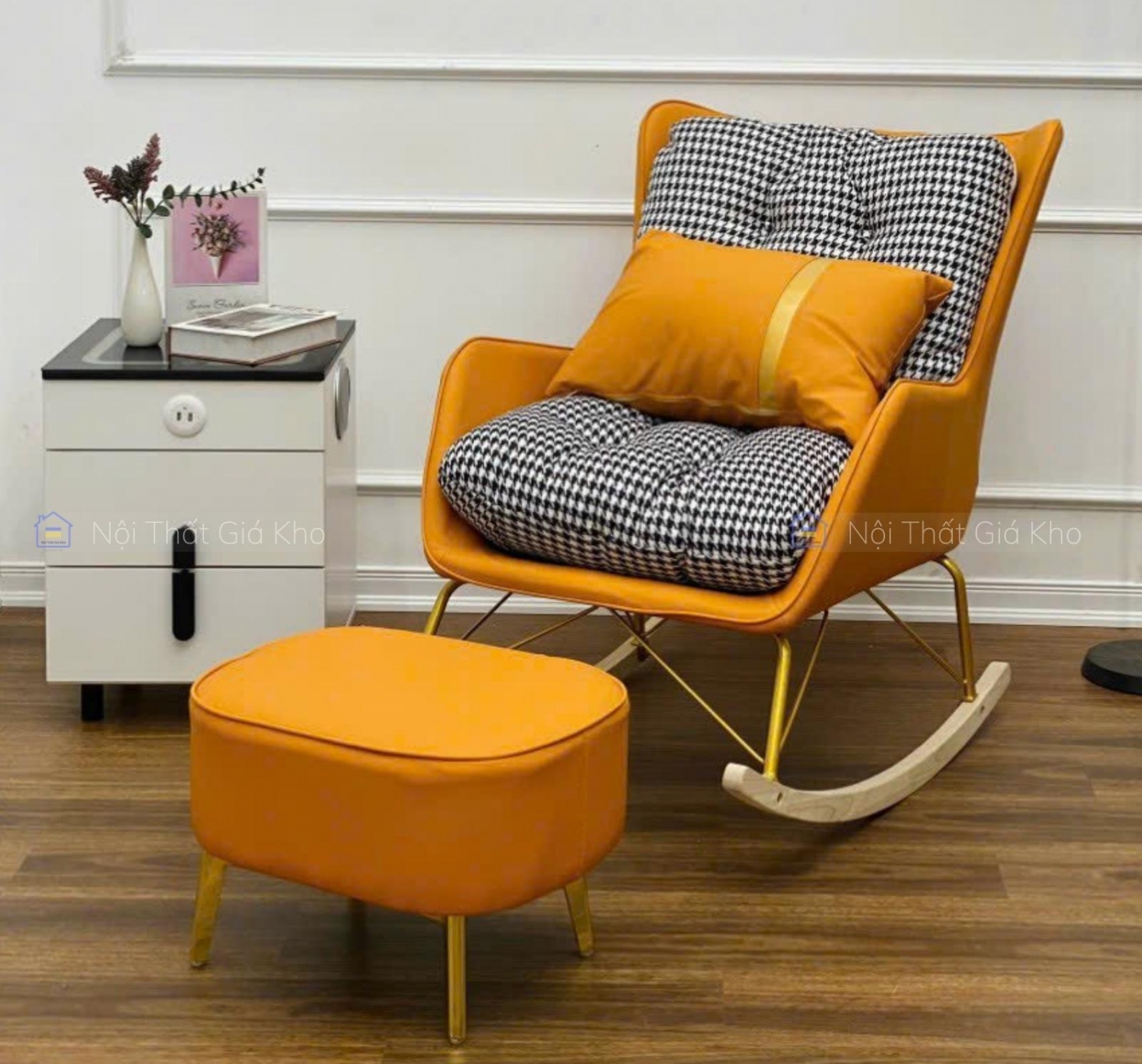 Ghế sofa thư giãn nhập khẩu kèm đôn