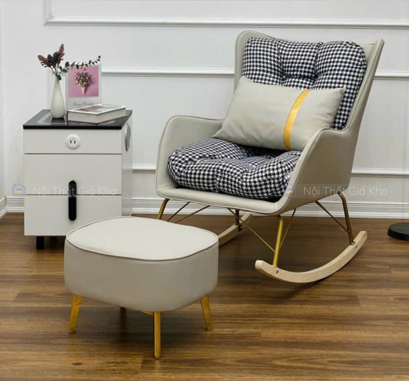 Ghế sofa thư giãn nhập khẩu kèm đôn