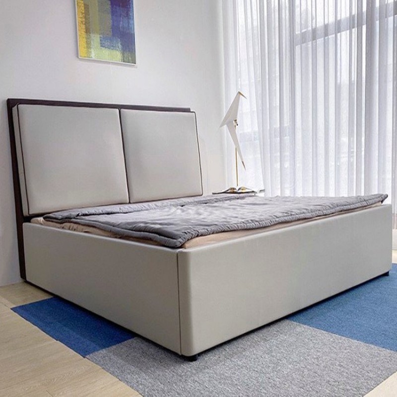 Giường bọc da ADORA khung gỗ sồi