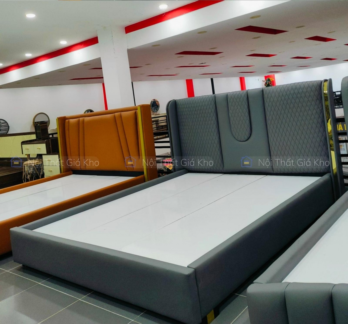 Giường bọc da giá rẻ Adora