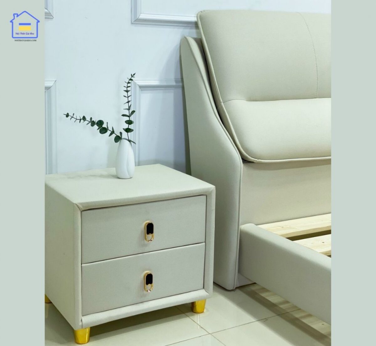 Giường bọc da hiện đại nhập khẩu GN07