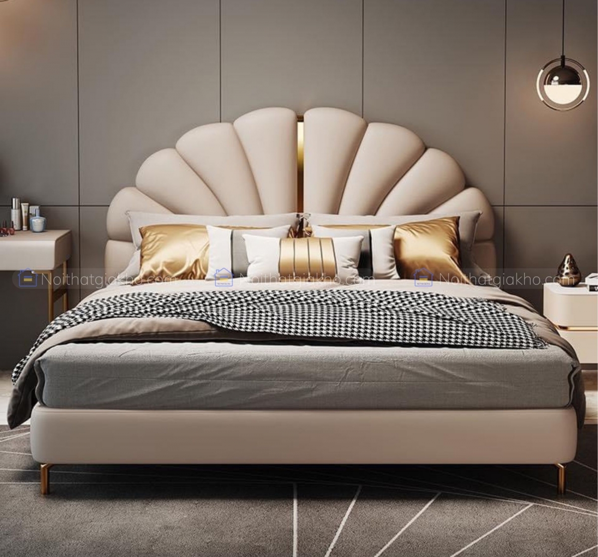 Giường bọc da nhập khẩu GN09