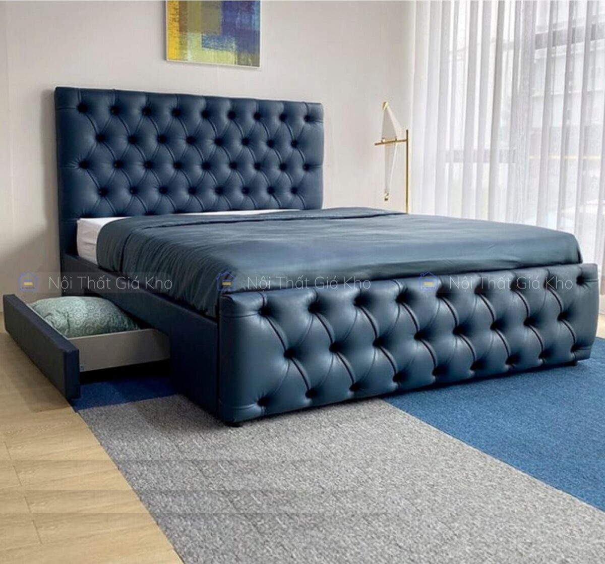 Giường bọc da PU phong cách ART DECOR