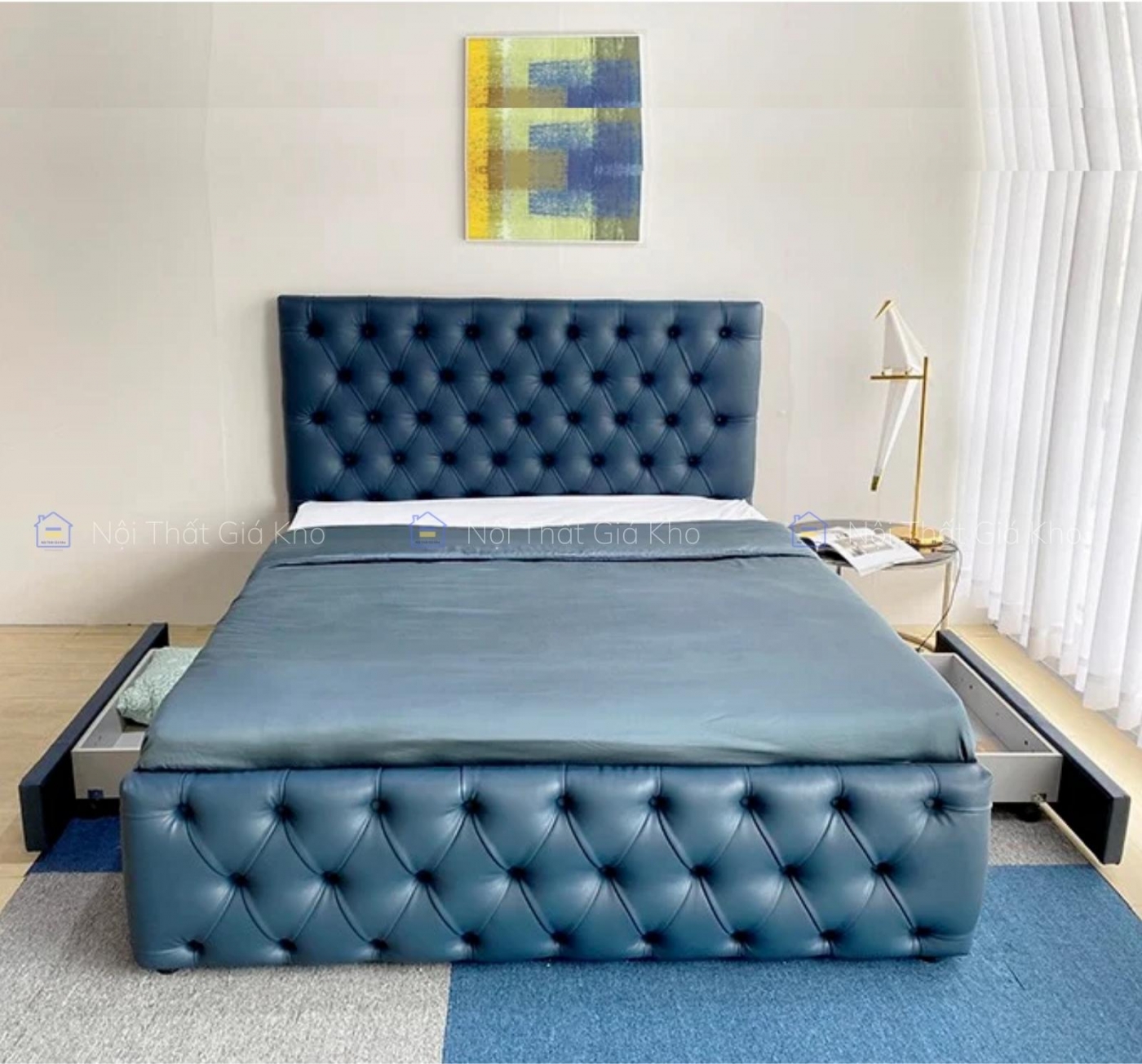 Giường bọc da PU phong cách ART DECOR