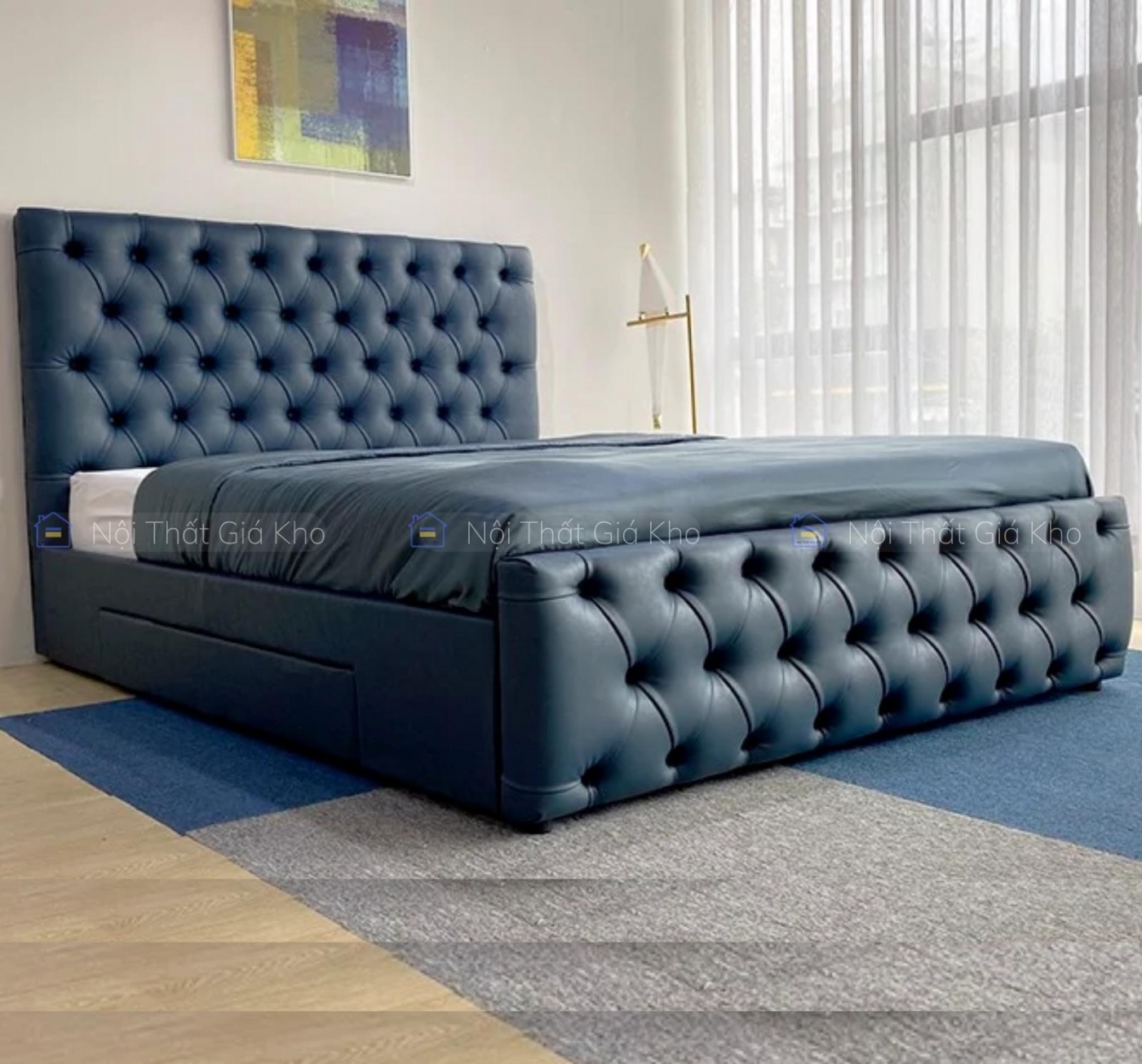 Giường bọc da PU phong cách ART DECOR