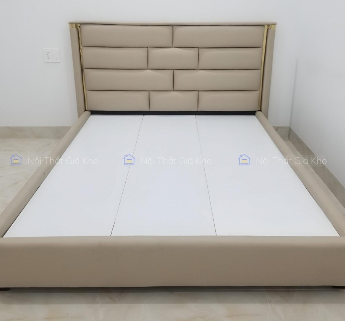 Giường bọc nệm da Adora 1m6x2m
