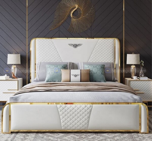 Giường bọc nệm da nhập khẩu GN18