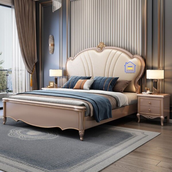 Giường bọc nệm hoàng gia nhập khẩu