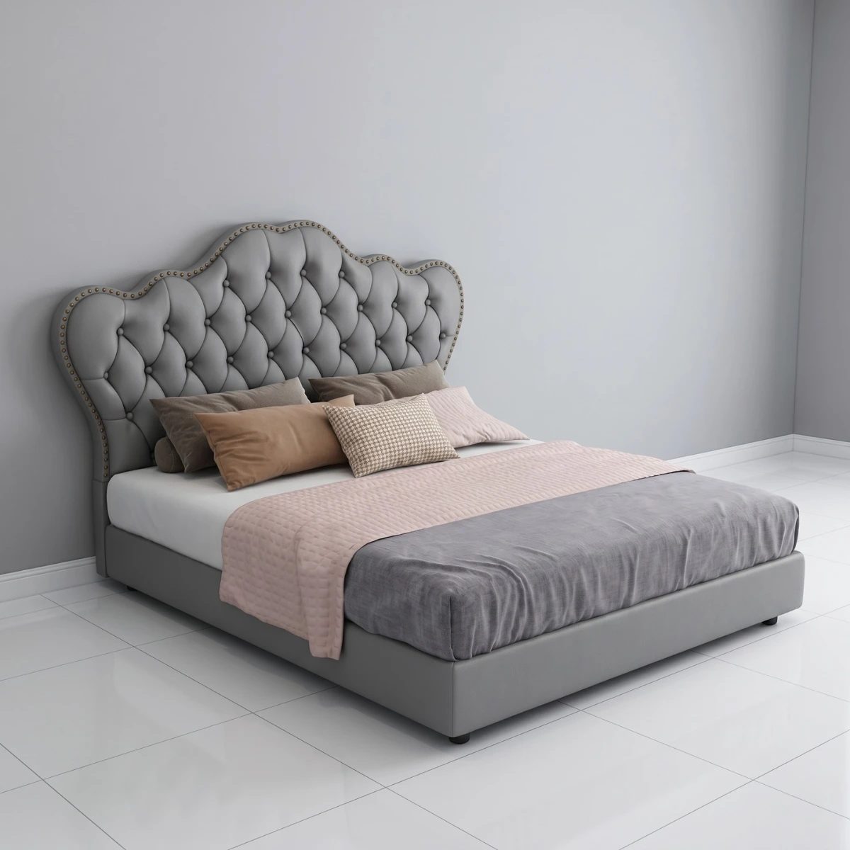 Giường bọc nệm tân cổ điển