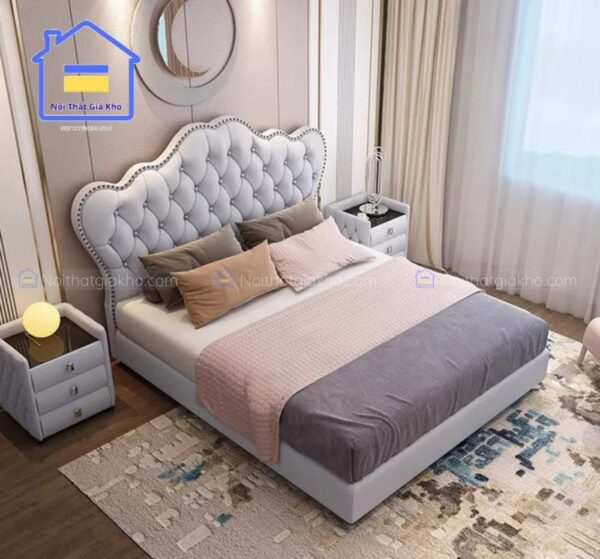 Giường bọc nệm tân cổ điển