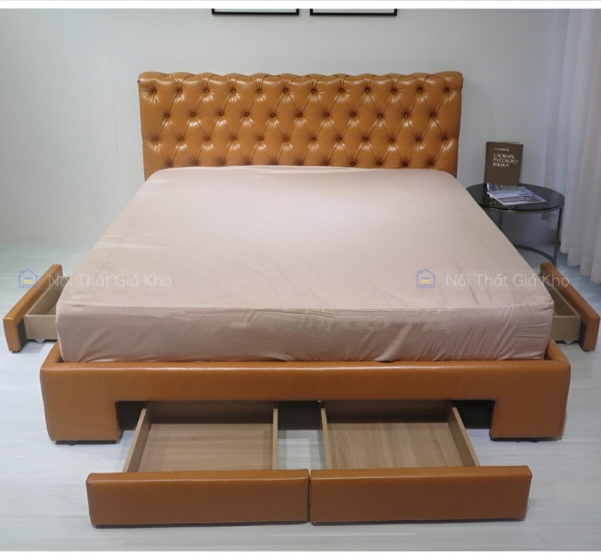 Giường da cao cấp hộc kéo