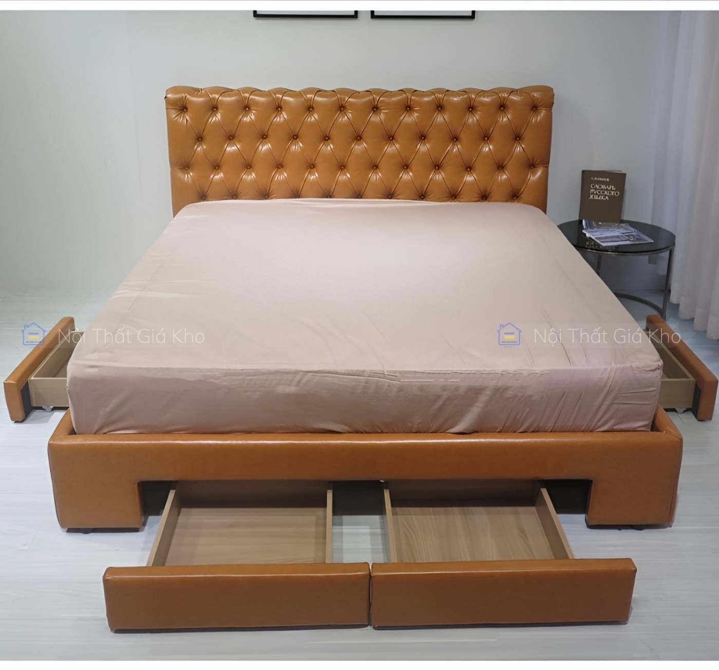 Giường da cao cấp hộc kéo
