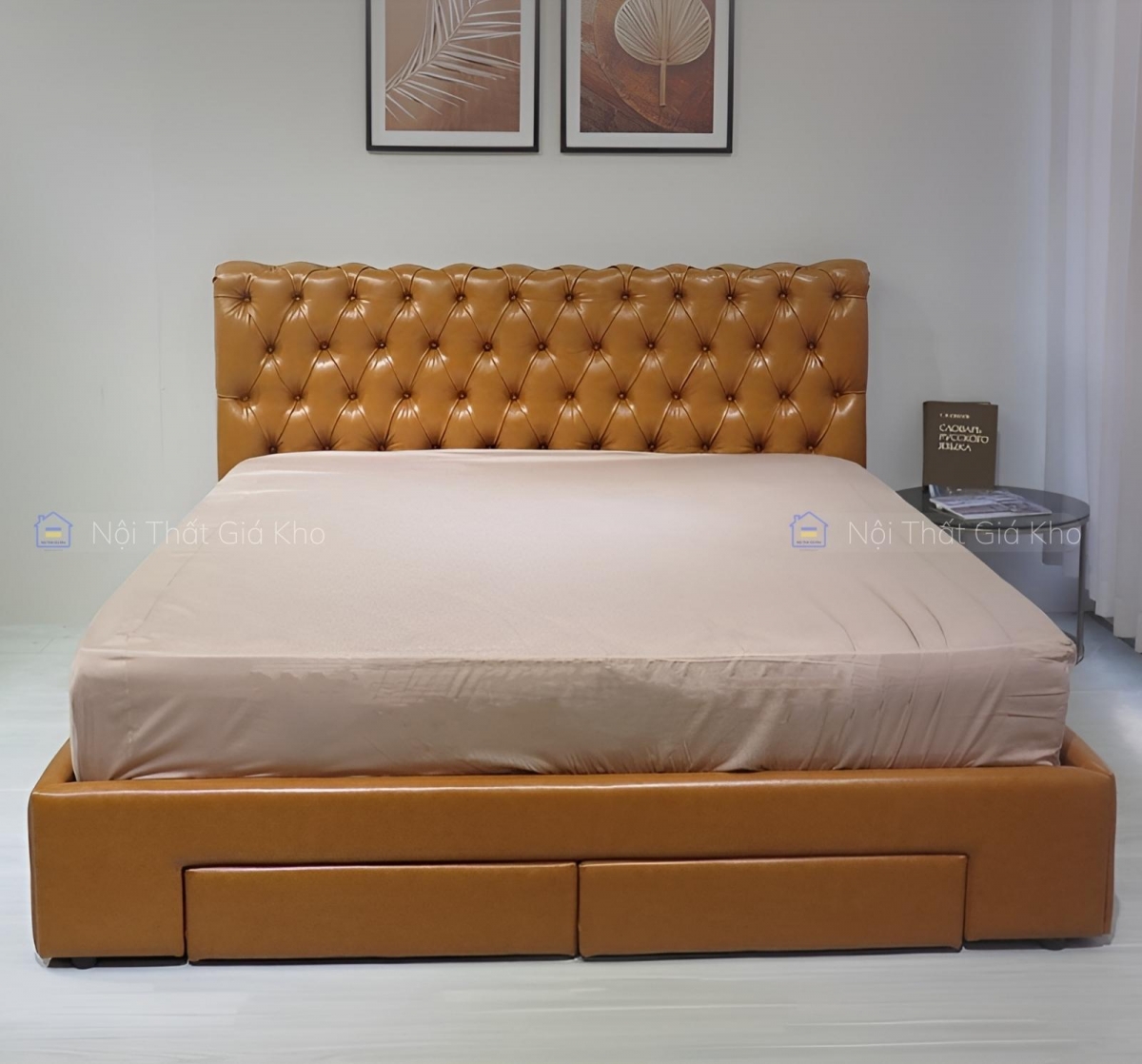Giường da cao cấp hộc kéo