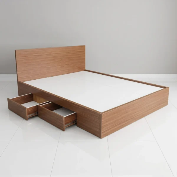 Giường gỗ công nghiệp MDF 2 hộc kéo