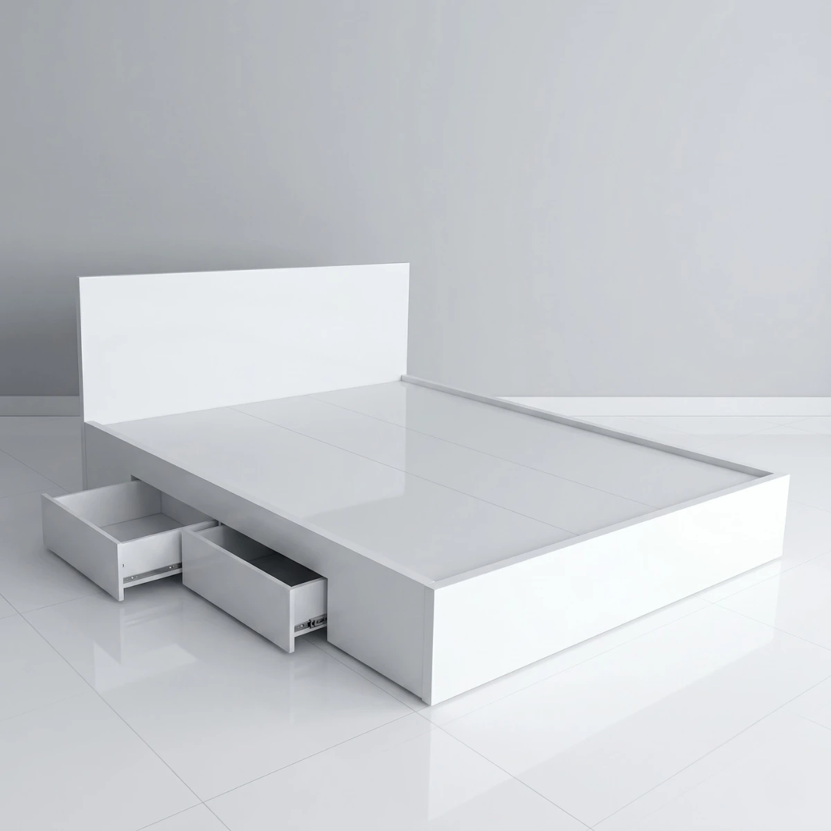 Giường gỗ công nghiệp MDF 2 hộc kéo
