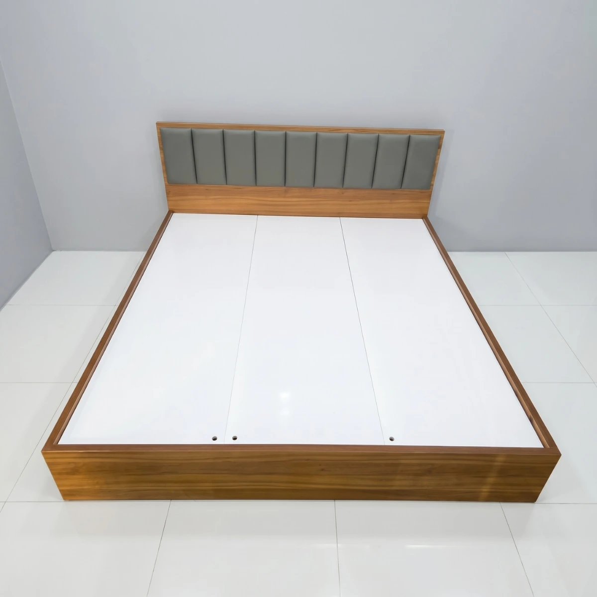 Giường gỗ MDF bọc nệm có hộc kéo