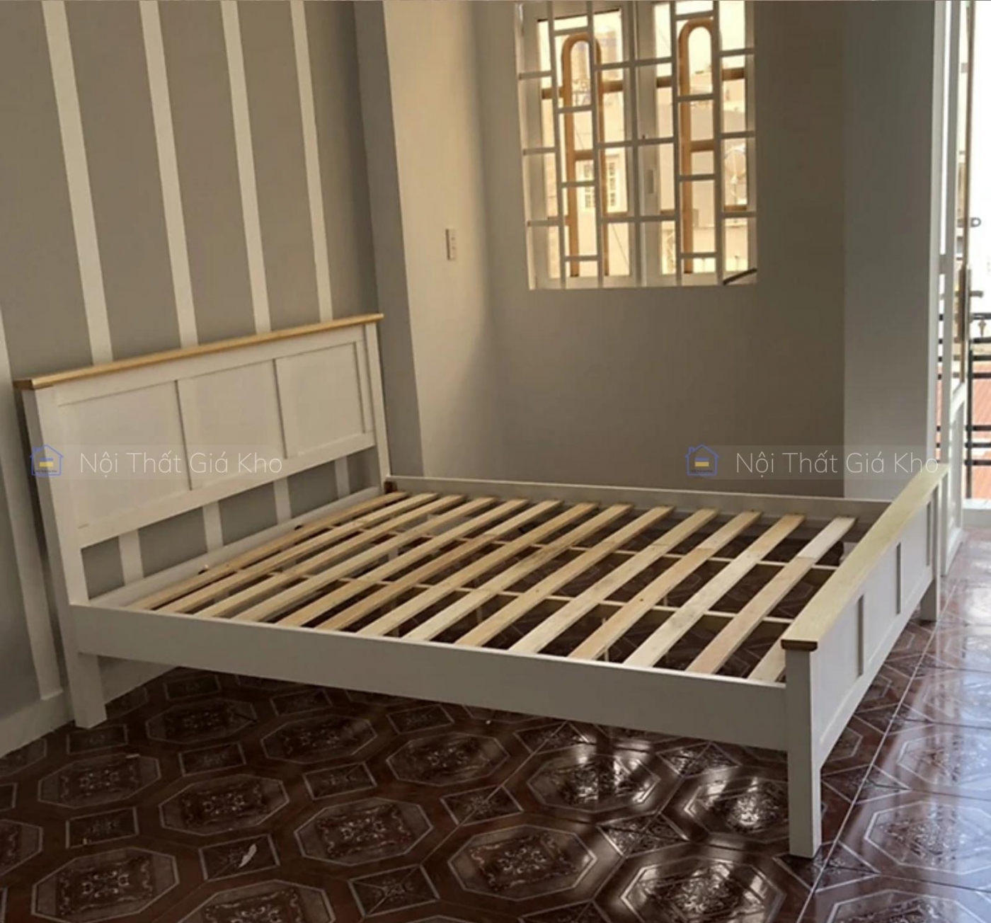 Giường gỗ thông giá rẻ