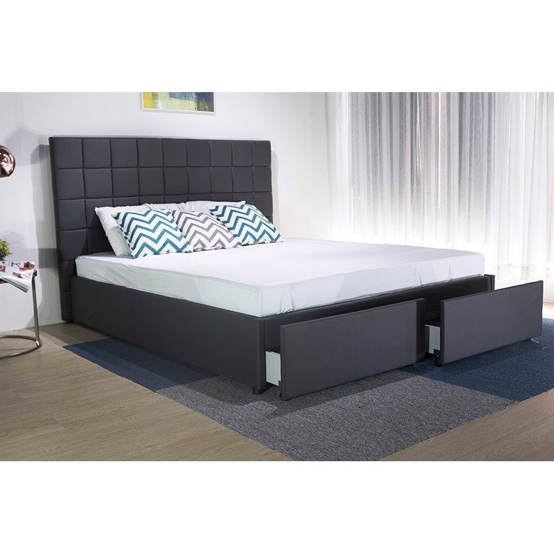 Giường ngủ bọc da ADORA TL11 có 2 hộc kéo