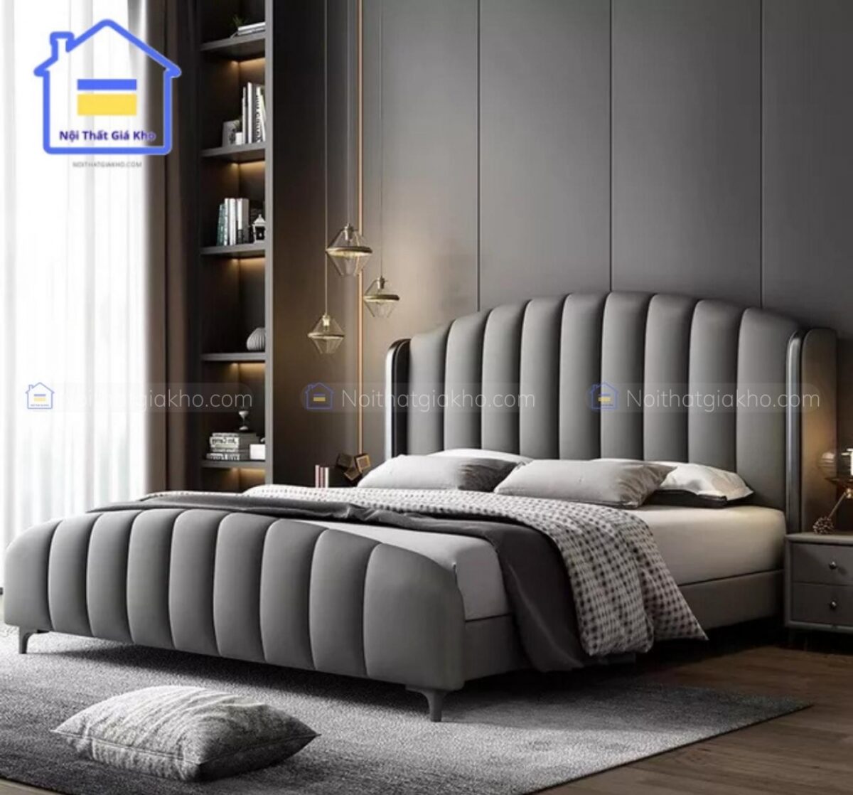 Giường ngủ bọc nệm hiện đại